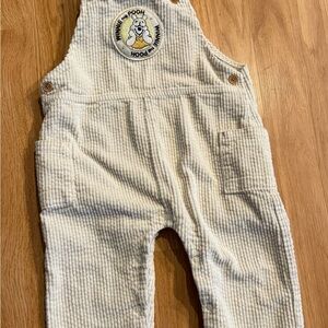 EUC Vintage Disney Winnie the Pooh Beige Corduroy Overalls - 24 Month